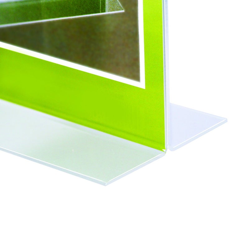 NuDell 5" x 7" Table Top Double Sided T-Base Freestanding Sign Display Frame, Clear - Image 3